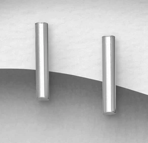 Massiv Sterlingsilber Ohrstecker minimalistisch Line Bar Armaturenbrett 10 mm x 1,5 mm - Bild 1 von 4