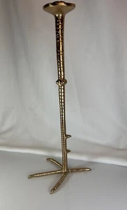Krallen Hühnerfuß Kerzenständer einzigartig detailliert figürlich Kerzenhalter 19" Gold - Bild 1 von 12
