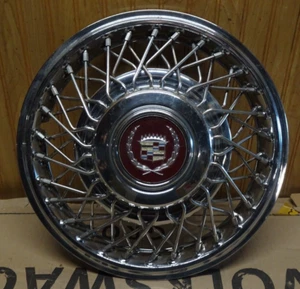 1986 1987 1988 Cadillac Seville Deville Fleetwood Eldorado WIRE Hubcap COVER 14" - Picture 1 of 4