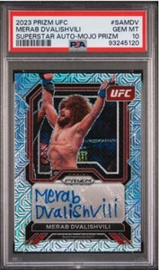 Merab Dvalishvili 2023 Prizm UFC Superstar Auto MOJO /25 Prizm PSA 10 - Picture 1 of 1