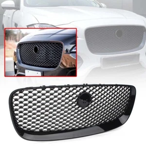 Fit Jaguar F-PACE 2016-20 ABS Front Upper Vent Grille Gloss Black Mesh Radiator - Picture 1 of 12
