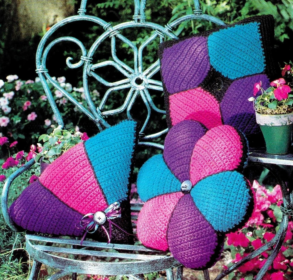 PATCHWORK Antique Pillows/DECOR/Crochet Pattern INSTRUCTIONS ONLY - Image 1 of 1