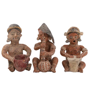 Pre Columbian Mayan Terracota Figure Group Mexico Nayarit h23cm c1900s - Picture 1 of 5
