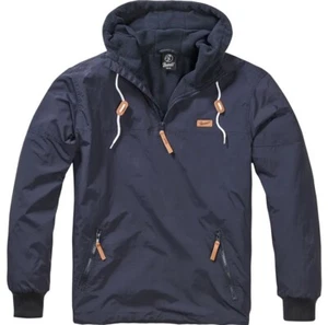 Brandit Luke Windbreaker Warm Soft Shell Hooded Windproof Jacket Navy Size M - Picture 1 of 3
