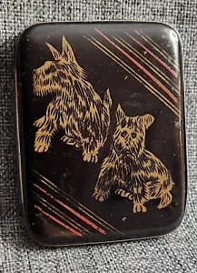 Vintage Cigarette Case Scotty Dogs Tin Japan - Picture 1 of 6