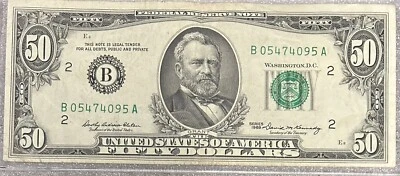 1969 New York $50 Dollar Bill Fr. 2114-B FRN B05474095A 50BL80 NICE OLD BILL! - Image 1 of 2