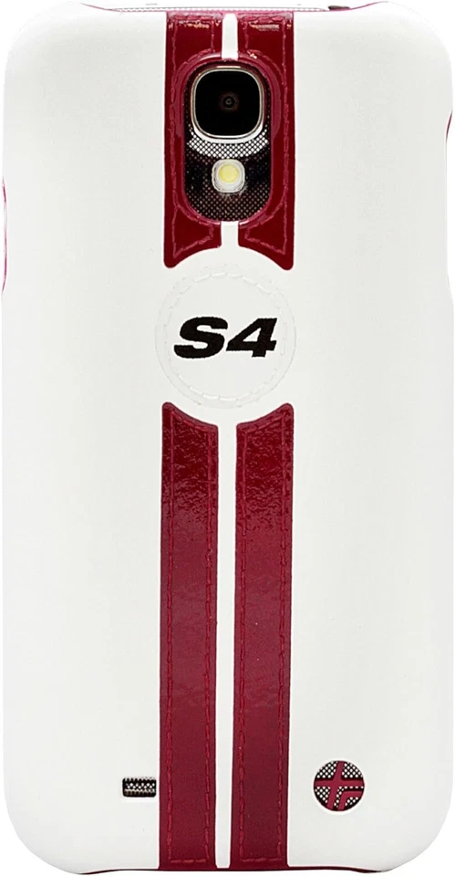Funda de Cuero Trexta Retro Racer para Samsung Galaxy S4, Borgoña/Blanco Foto 1 de 4