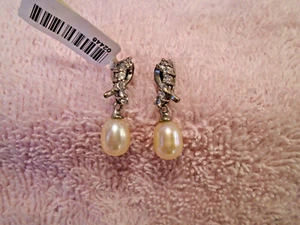 Orecchini in argento sterling, perle e zirconi - Foto 1 di 5