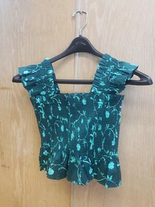 Hill House The Paz Top | Emerald Botanical | Size S | BRAND NEW | NWT  - Picture 1 of 12