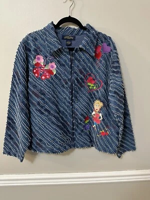 Vintage Shaver Lake Women’s Embroidered Denim Jacket Size Large - Image 1 of 4