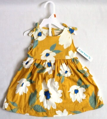 Vestido Carter's Bebé Niñas Talla 9M Floral Sin Mangas Amarillo Multi 1Q456610 fl Foto 1 de 4
