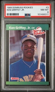 1989 Donruss The Rookies KEN GRIFFEY JR ROOKIE #3 PSA 8 NM/MT Condition - Picture 1 of 2