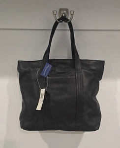 New Black Charter Club Soft Leather Tote/laptop Bag/ Purse Women - Picture 1 of 8