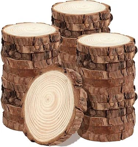 30/150pcs Wood Slices Natural Wood Slices Unfinished Log Wooden Circles for DIY - Picture 1 of 18