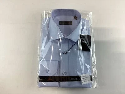 Mens Tiglio Luxe Blue Long Sleeve Button Down Cotton Dress Shirt NEW - Image 1 of 4