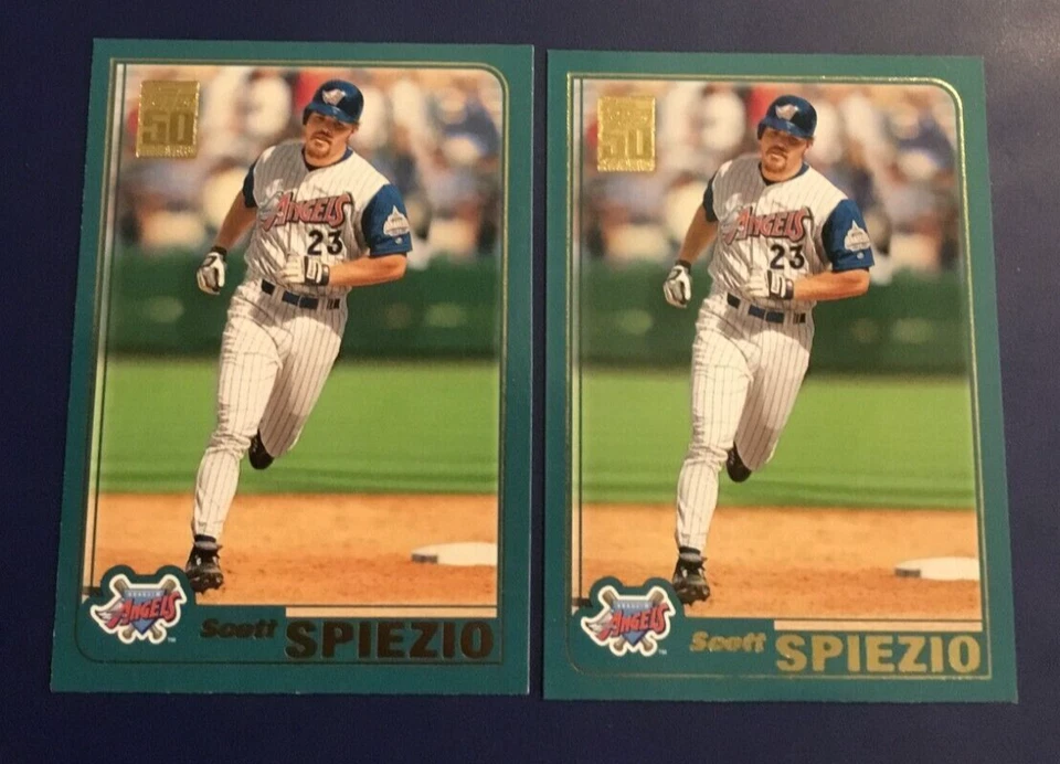 Lote 2 cartões de beisebol 2001 Topps # 87 SCOTT SPIEZIO Anaheim Angels - Imagem 1 de 1