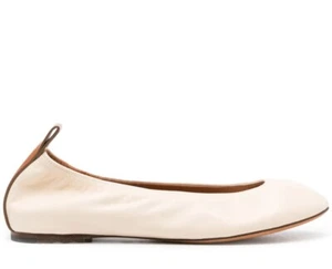 ZAPATOS PLANOS DE MUJER LANVIN THE NAPPA CUERO LOGO BAILARINA FWBAMB02NAPAP2409 - Imagen 1 de 5