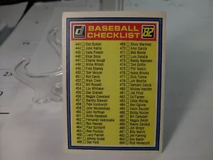 1982 Donruss Baseball #NNO - Checklist: 443-544 82-146 - Picture 1 of 2