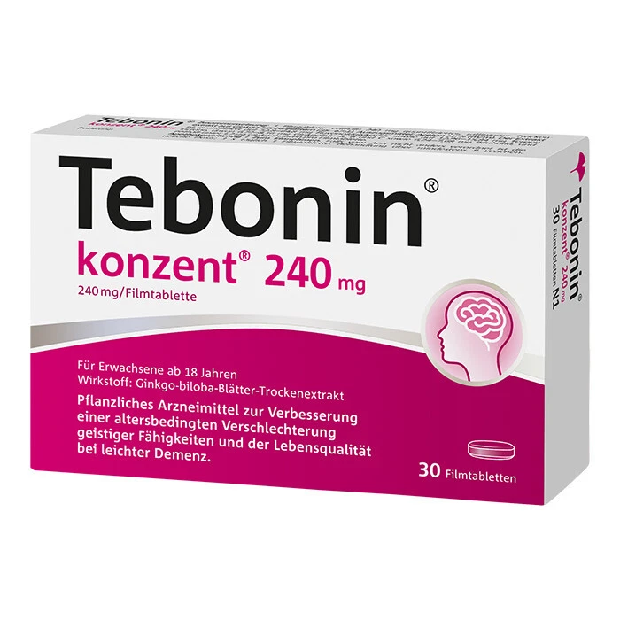 DR.WILLMAR SCHWABE GMBH & CO.KG TEBONIN konzent 240 mg Filmtabletten 30St PZN: 7752016