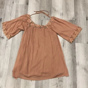 NIKIBIKI LAVENDER ~GR. SMALL~ BOHO FESTIVAL Lace Gauzey Beach Mini Dress BRAUN - Bild 1 von 8