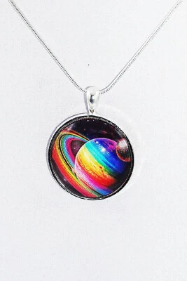 Tolle Silberkette mit Universum-Anhänger - Bild 1 von 4