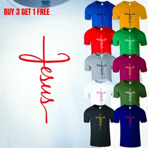 Camiseta Jesús Cruz Hombres Cristiana Religiosa Biblia Fe Cristo Iglesia Regalo Camiseta - Imagen 1 de 41