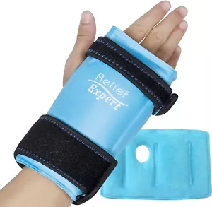 2 Pack Reusable Gel Cold Pack Compress Hand/Wrist Pain Relief Ice Pack Wrap - Picture 1 of 7