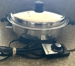 Vintage SaladMaster Oil Core 900 W Padella Elettrica Coperchio Vapo 11" 17815E Funzionante - Foto 1 di 16
