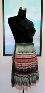 Vivienne Tam Multicolor Pleated Mini Skirt Made in Hong Kong Sz P - Picture 1 of 9