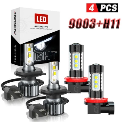 4x H4 H11  LED Headlight Fog Light Combo Bulbs Kit FOR Nissan Cube 2009-2014 - Image 1 of 4