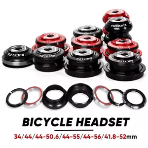 Bike Headset Complete Set Straight and Tappered Bearings 34/44/50.6/52/55/56mm - Picture 1 of 20
