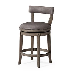 Maven Lane Counter Stool, Reclaimed Oak Finish w/Stone Vegan Leather (Used) - Picture 1 of 6
