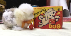 MECHANICAL JUMPING DOG WITH BOX MADE IN JAPAN - Picture 1 of 5
