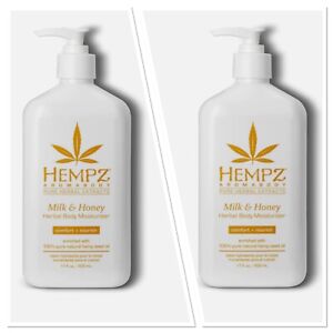 Hempz Milk & Honey Aromabody Herbal Body Moisturizer Lotion 17oz 2 BOTTLES