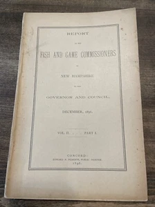 State of New Hampshire Fish & Game Commission Report 1896 Stocking Chart Rare - Picture 1 of 16