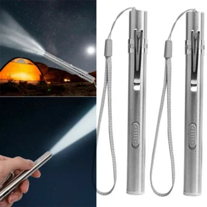 2 PACKS MINI ULTRA BRIGHT ALUMINIUM LED POCKET LIGHT FLASHLIGHT CAMPING TORCH UK - Picture 1 of 21