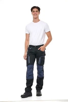Mens Heavy Duty Workwear Pants Utility Construction Safety Cordura Trousers - Image 1 of 4