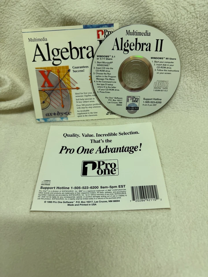 Pro One Multimedia Algebra II - USED CD & JEWEL CASE INSERTS IN VG CONDITION!!! - Image 1 of 1