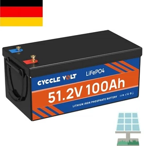 48V 100Ah Lithium Batterie LiFePO4 Akku BMS für Solaranlage Solar Wohnmobil Boot - Bild 1 von 9
