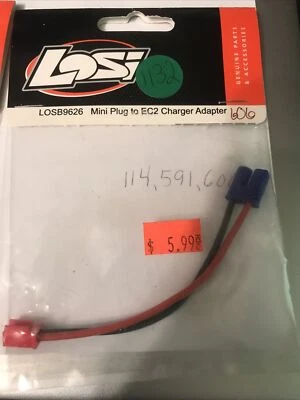 NEW Losi LOSB9626 Mini Plug to EC2 Charger Adapter Replacement RC R/C Part - Image 1 of 3
