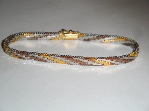 Bracciale vintage in Argento 925 massiccio italiano placc oro giallo rosa bianco - Foto 1 di 9