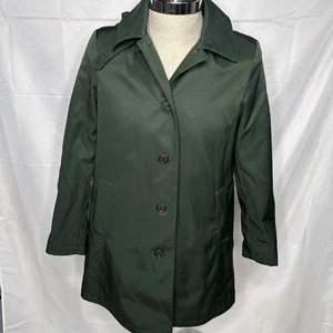 Lauren Ralph Lauren Cappotto Verde Donna M Trench Cappuccio Tasche Giacca Lunghezza Media - Foto 1 di 12