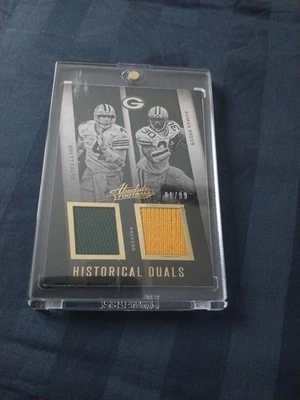 2016 Panini Absolute Historic Duals Game Used Brett Favre Ahman Green #6  01/99  - Image 1 of 4