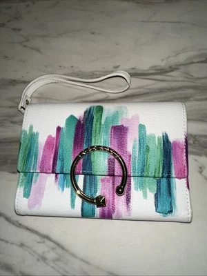 Cartera/cartera triple pliegue de cuero blanco Tosca Blu Collection para mujer Foto 1 de 4