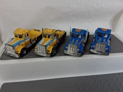 Matchbox Peterbilt Semi Cabs Blue Yellow Lot Of 4 Parts Restore Die Cast - Image 1 of 4
