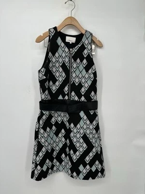 Nuevo sin etiquetas Vestido Phillip Lim Jacquard Línea A Talla 2 Borde de Cuero Foto 1 de 4