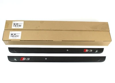 Audi A3 8V S3 S-Line Carbon Look Door Sills Set Left and Right - Image 1 of 4