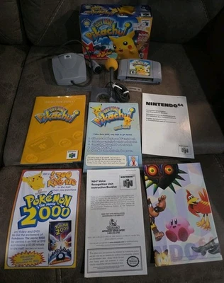 Hey You, Pikachu N64 Completo CIB GRAN FORMA con VRU, MICRÓFONO, CLIP, ¡Y TODOS LOS INSERTOS! Foto 1 de 4