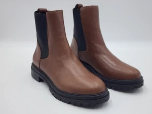 Madewell The Bradley HG669 Brown Leather Chelsea Lugsole Boots New Womens Size 9 - Picture 1 of 7