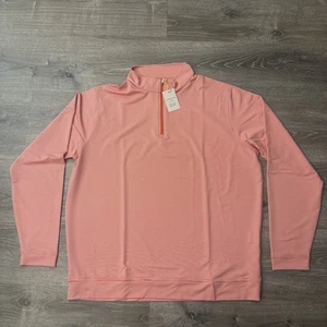 Peter Millar Golf Crown Sport Perth Performance Quarter Zip XXL 2XL Striscia Rossa - Foto 1 di 10